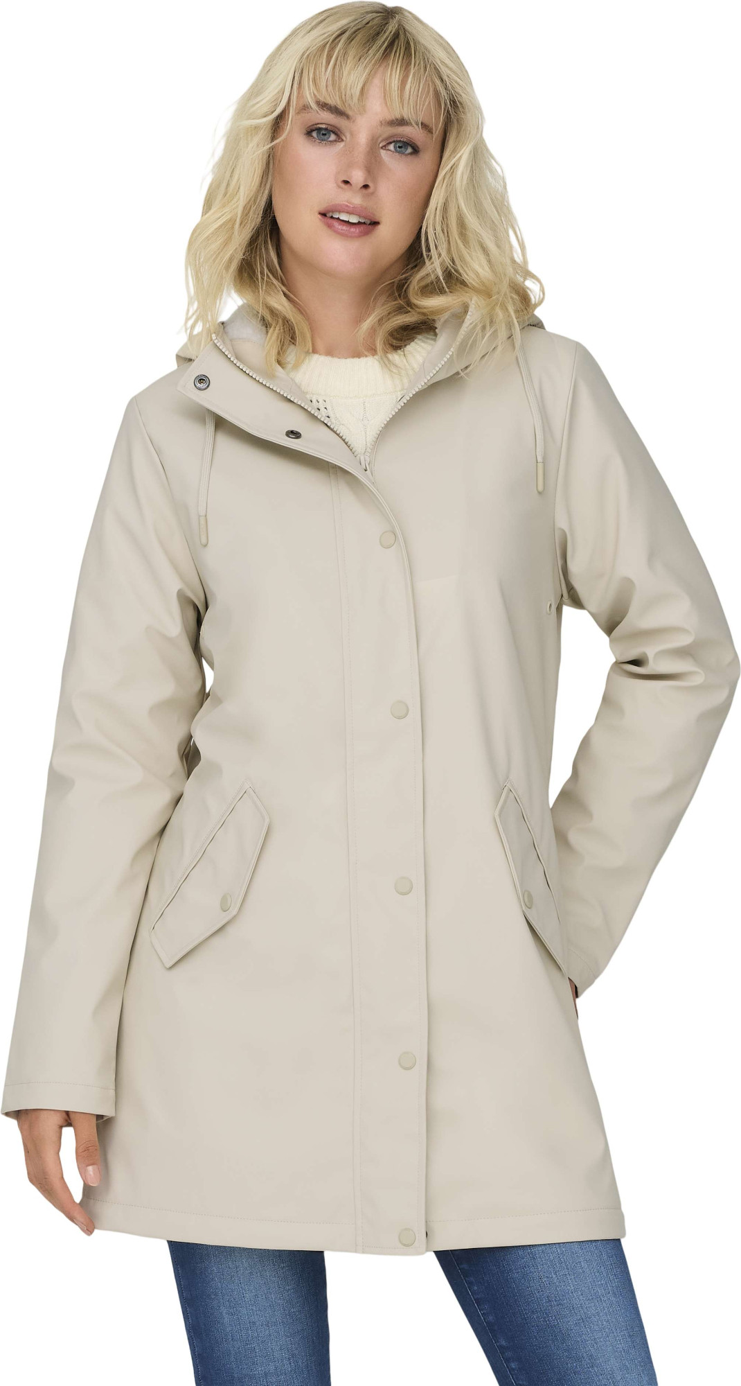 Only Onlsally raincoat otw noos oatmeal/white teddy