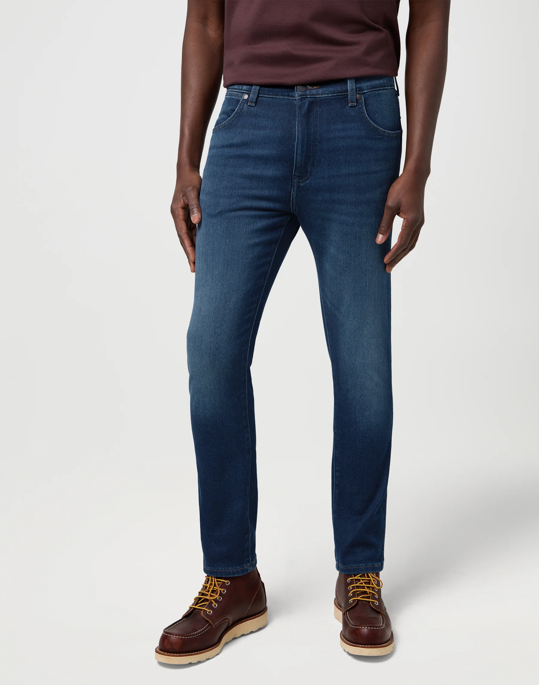 Wrangler Larston heren slim-fit jeans fog