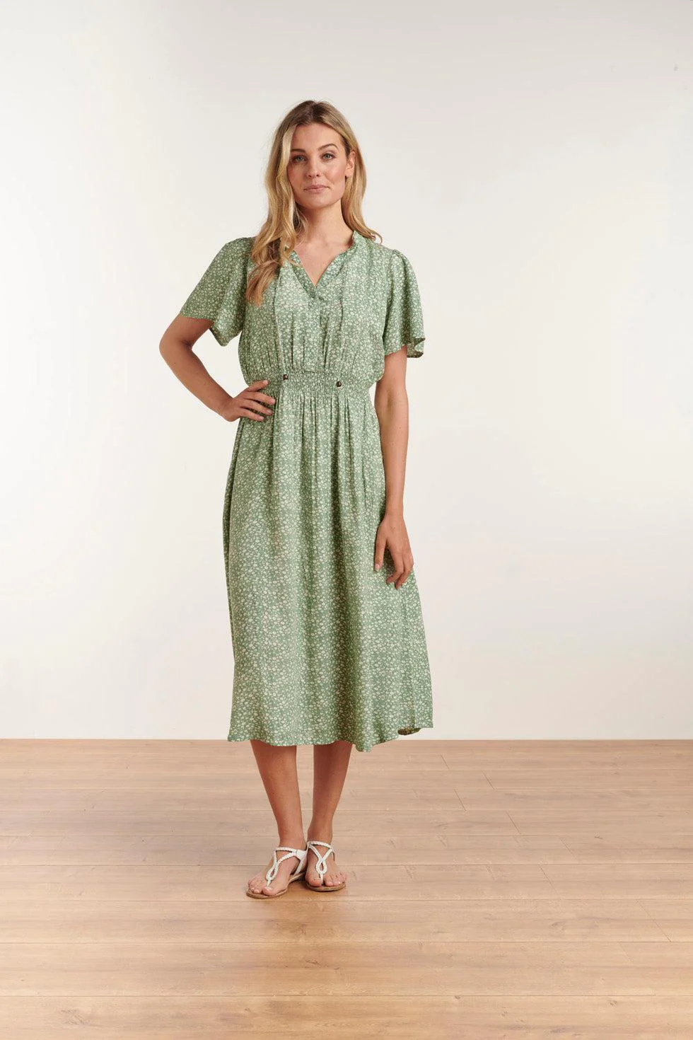 Smashed Lemon 23186 ditsy bloemen midi jurk |