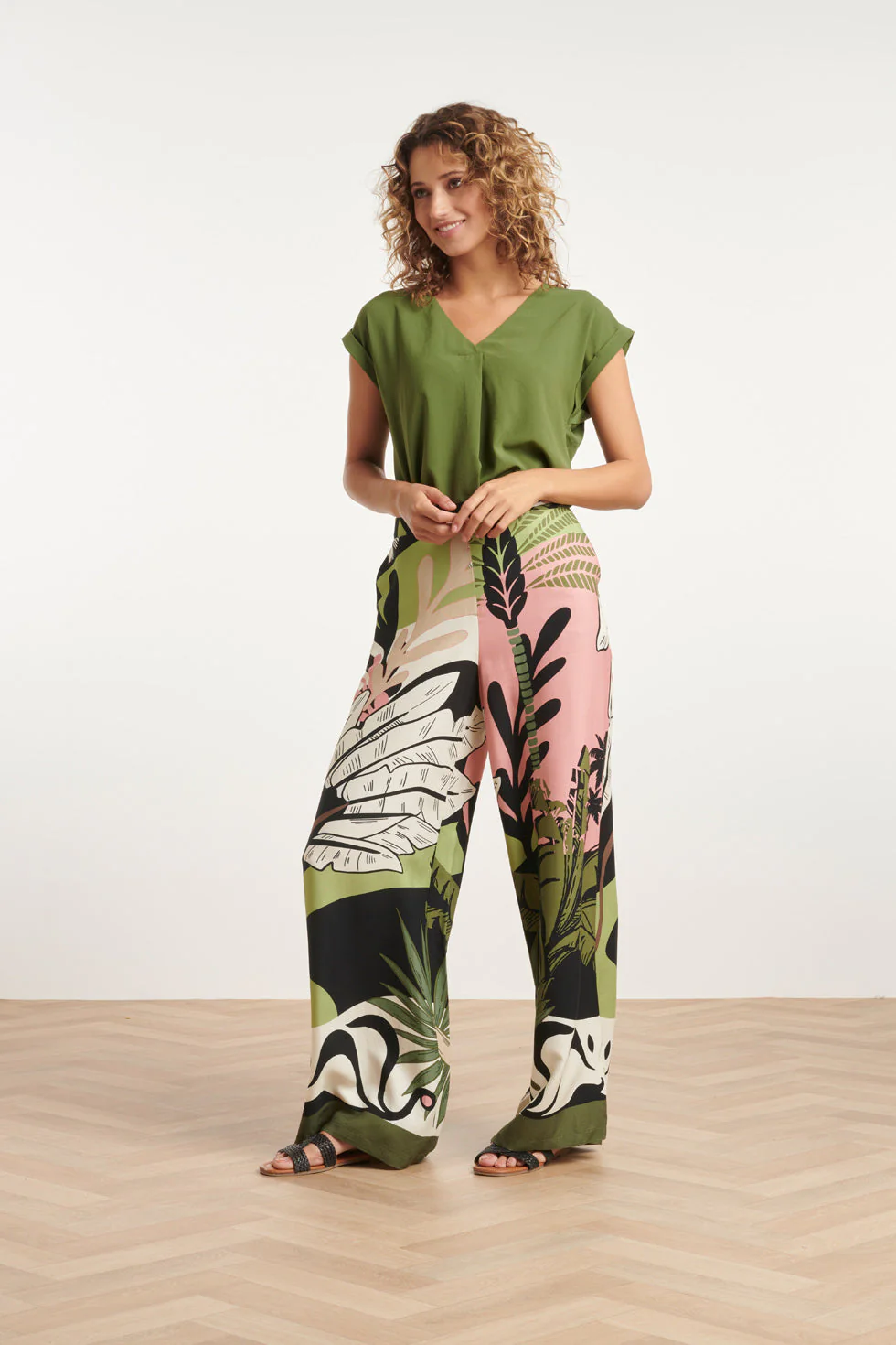 Smashed Lemon 24045 wijde zomerse broek |