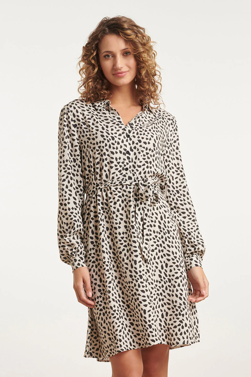 Smashed Lemon 24028 korte shirtdress met dierenprint |