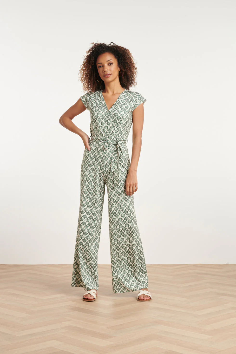 Smashed Lemon 24033 wikkelstijl jumpsuit met ornament print |