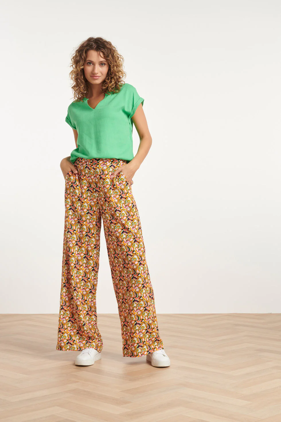 Smashed Lemon 24020 multi grafisch print broek |