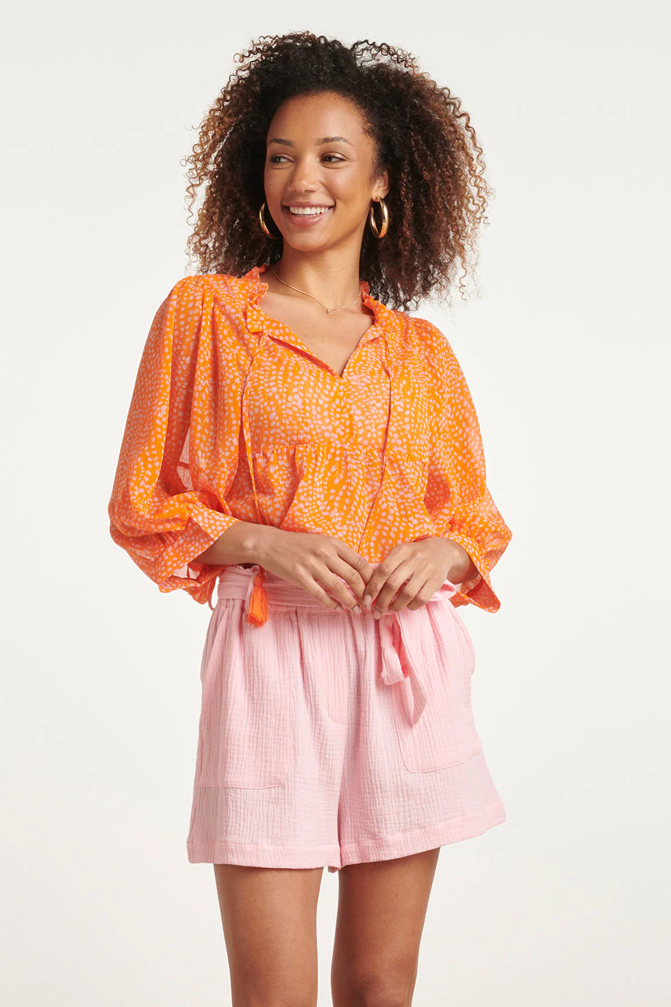Smashed Lemon 24017 polka dot chiffon top |