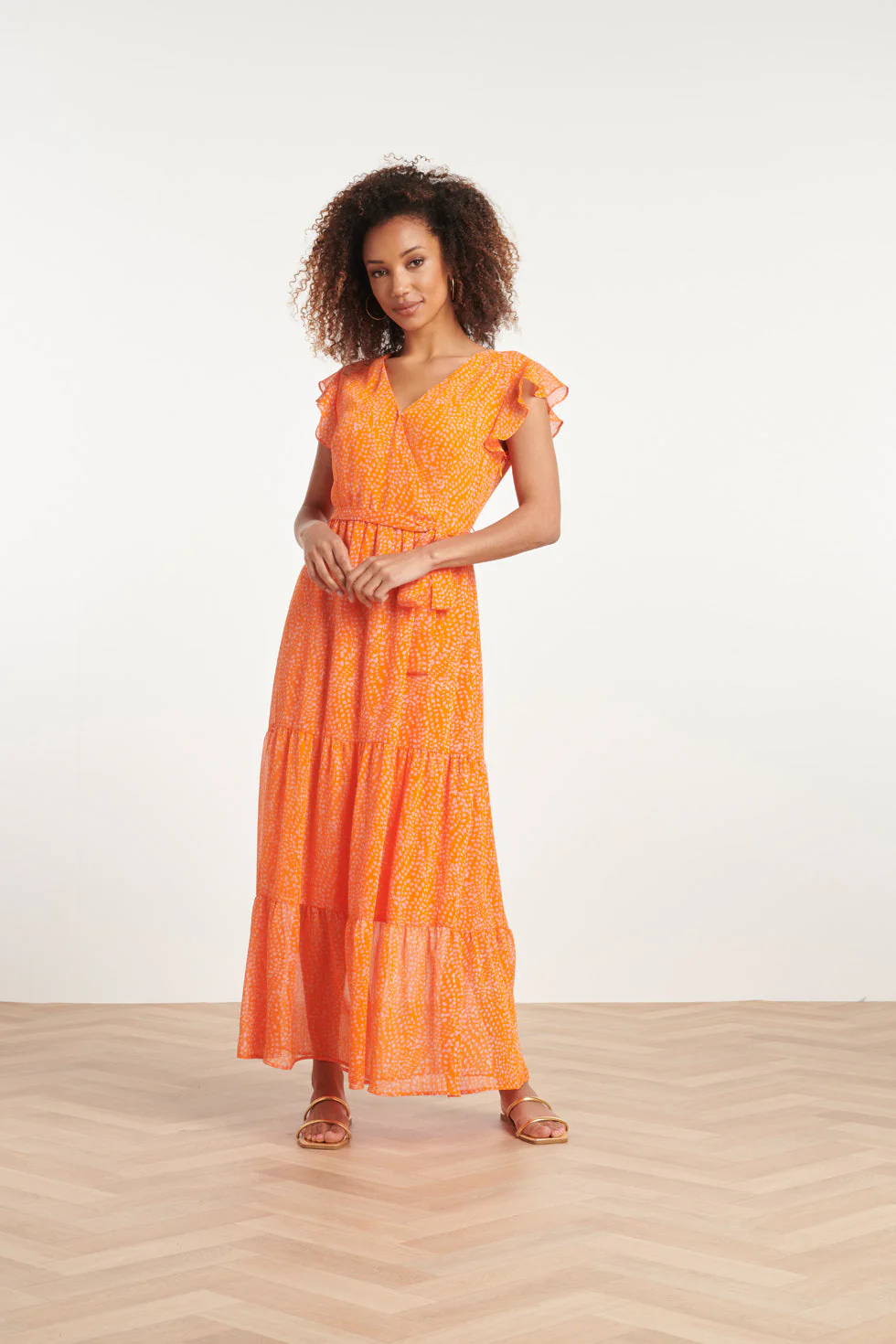 Smashed Lemon 24016 polka dot chiffon jurk |