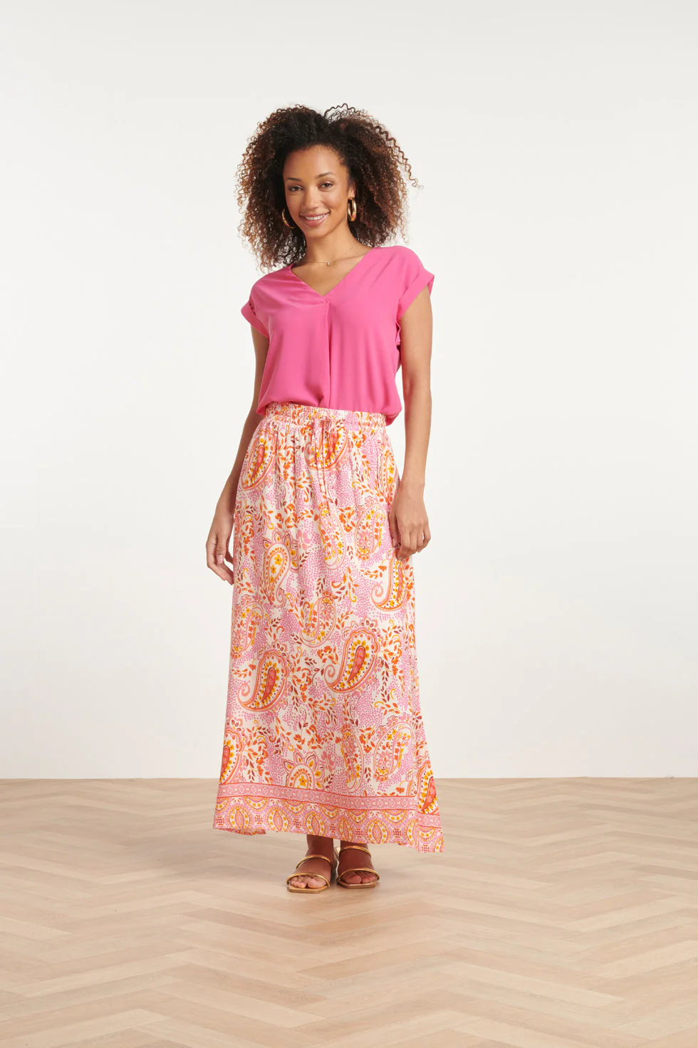 Smashed Lemon 24015 maxi zomerrok met paisley print |