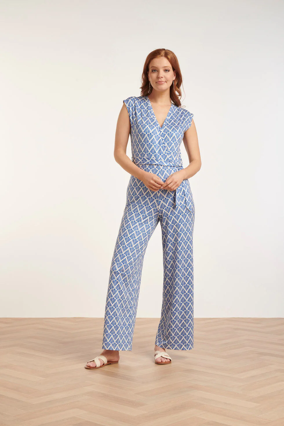 Smashed Lemon 24033 wikkelstijl jumpsuit met ornament print |