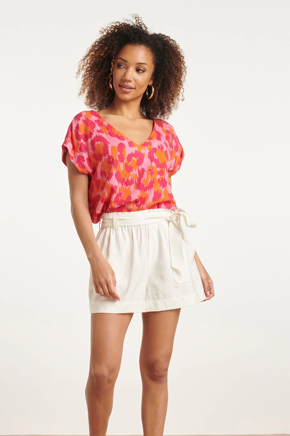Smashed Lemon 24162 top met gedurfd cheetah patroonfuchsia |