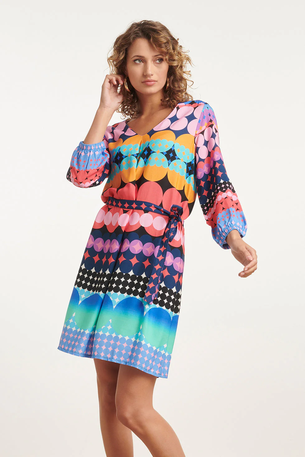 Smashed Lemon 24152 zomerjurk met grafische print |