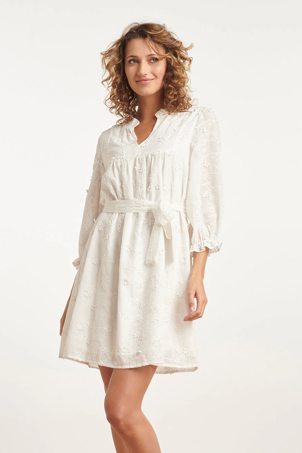 Smashed Lemon 24115 te jurk met 3d bloemenpatroon |