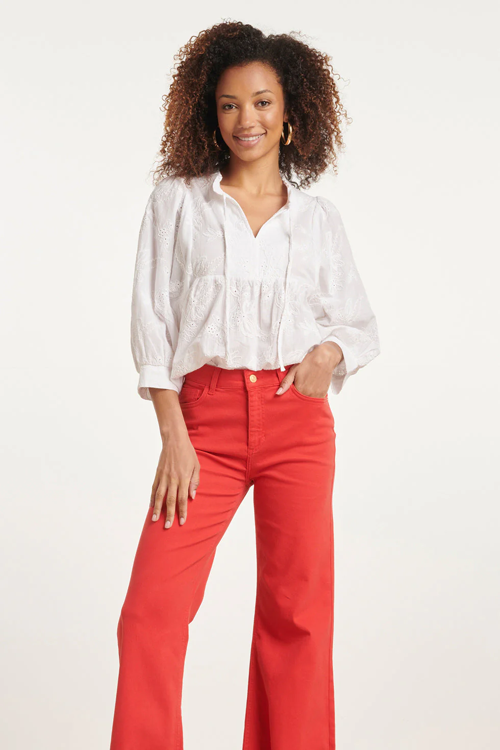 Smashed Lemon 24112 bloemen geborduurde top |