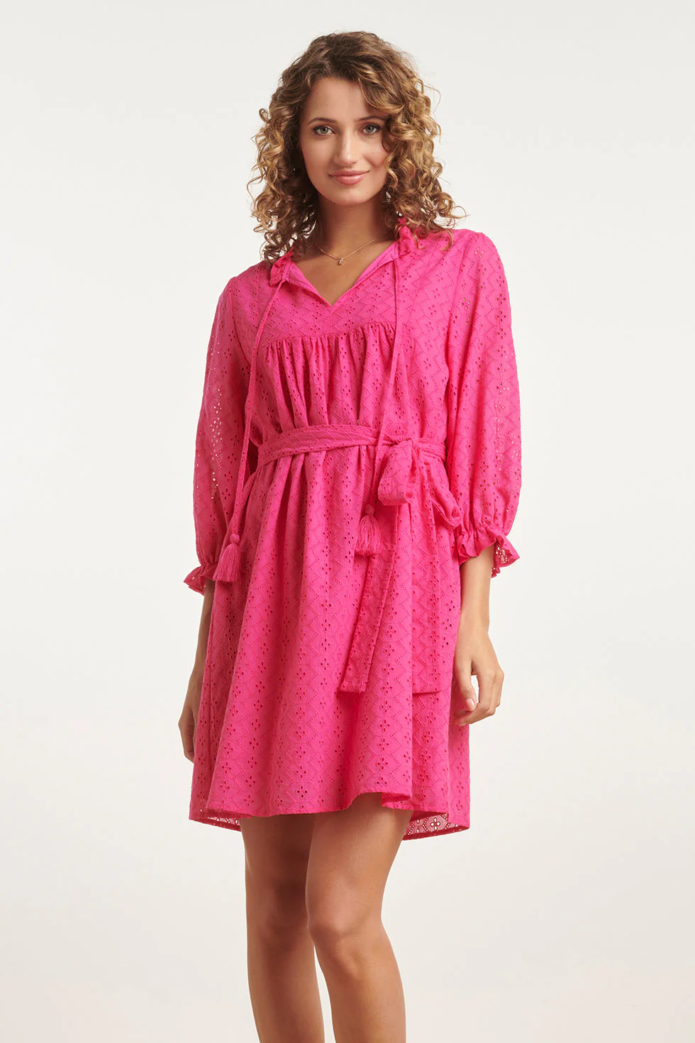 Smashed Lemon 24097 fuchsia brie anglaise kort jurkje |