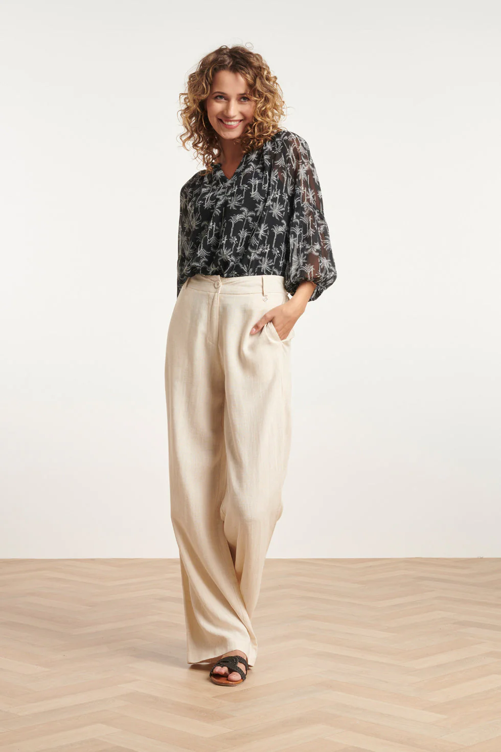 Smashed Lemon 24085 lange broek met ritsriemlussen |