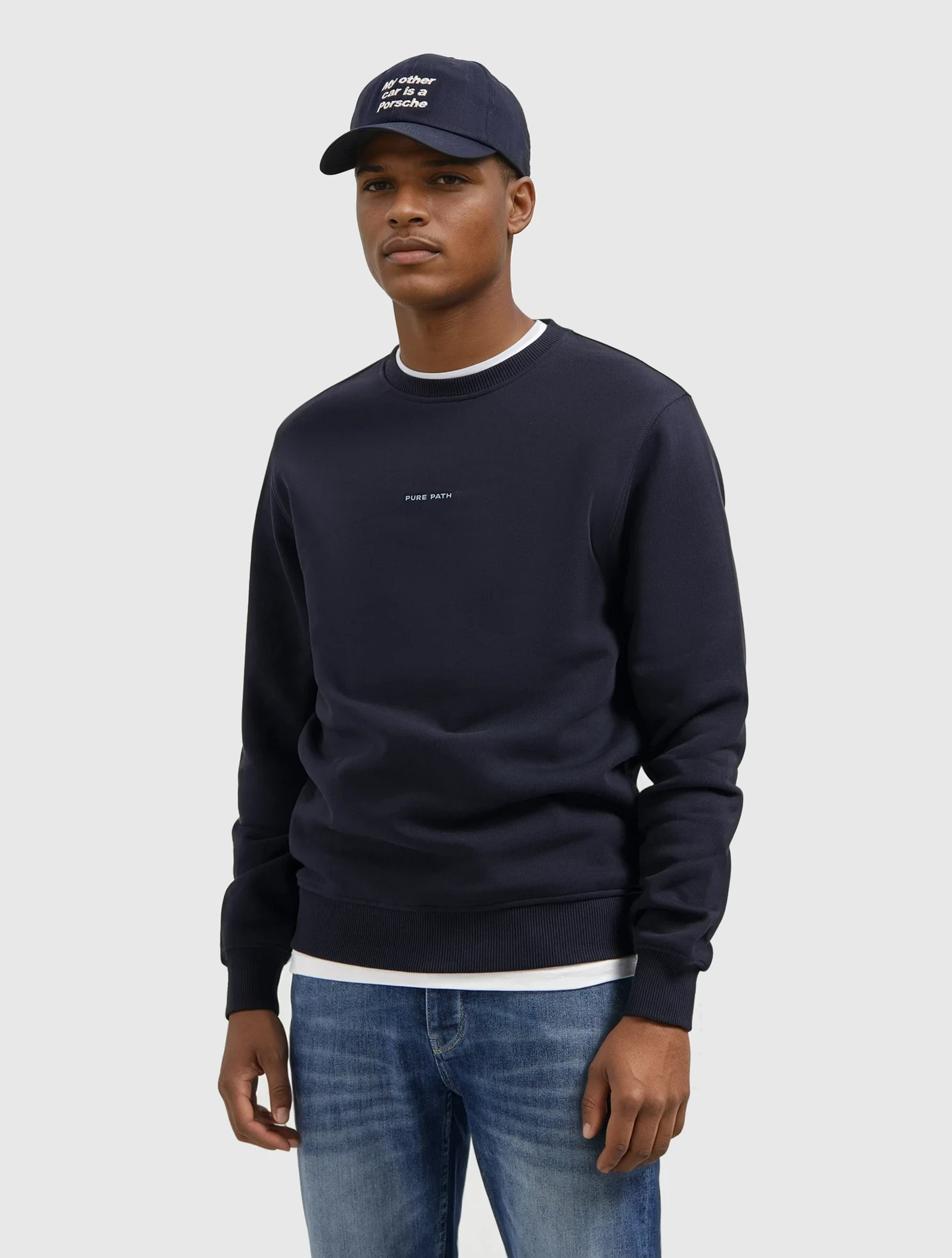 Pure Path Regular fit crewneck ls sweaters