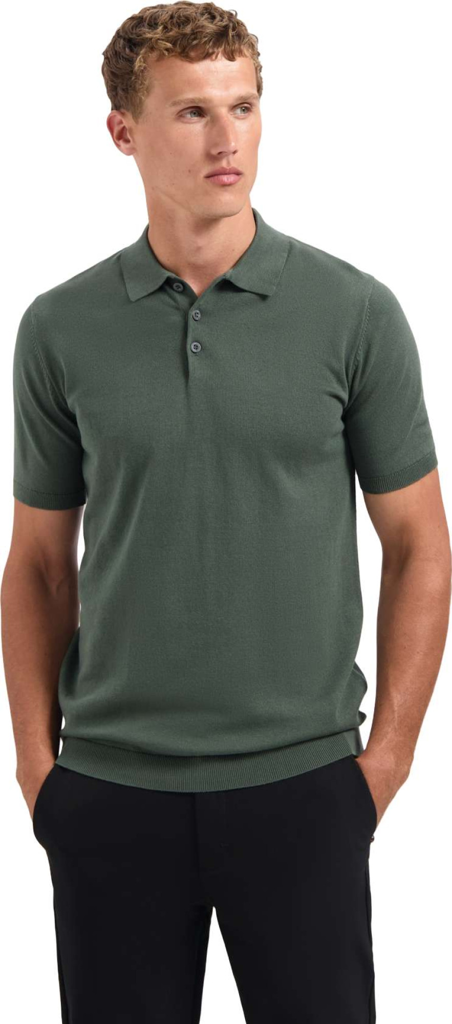 No Excess Pullover short sleeve polo solid dark green