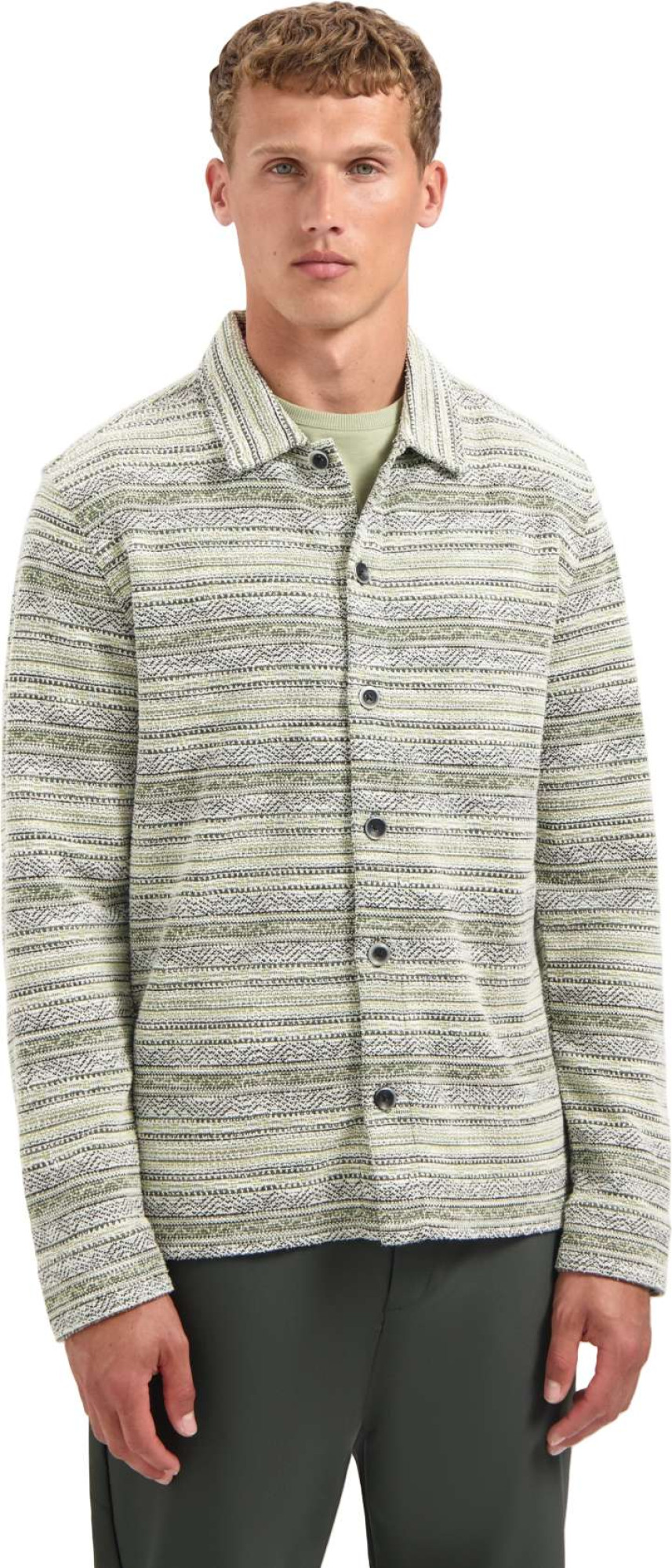 No Excess Shirt jersey jacquard dark green