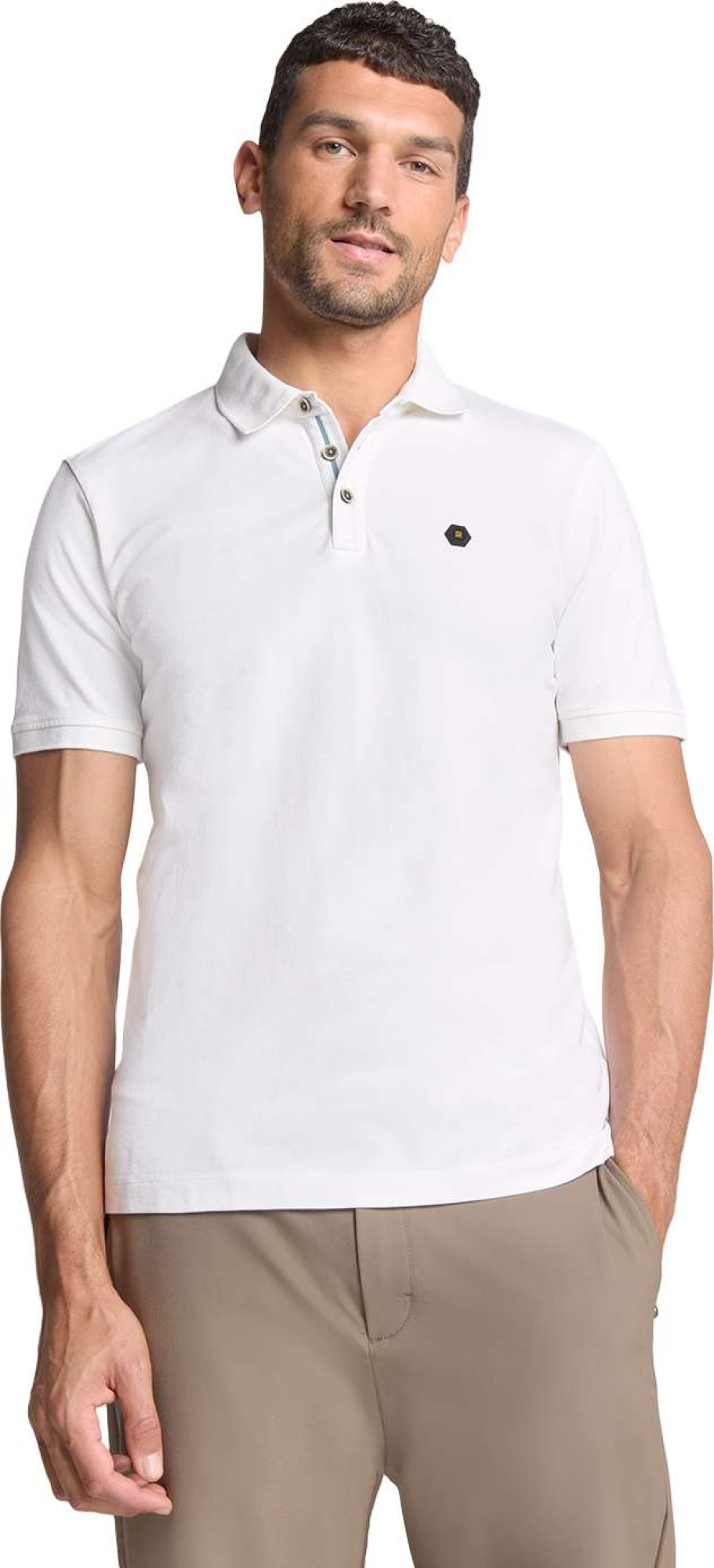 No Excess Polo pique garment dyed white