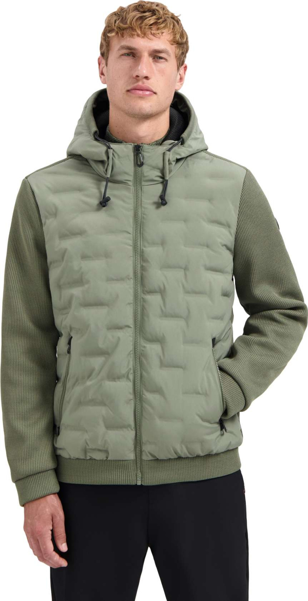 No Excess Jacket short fit sealed hooded knit steel