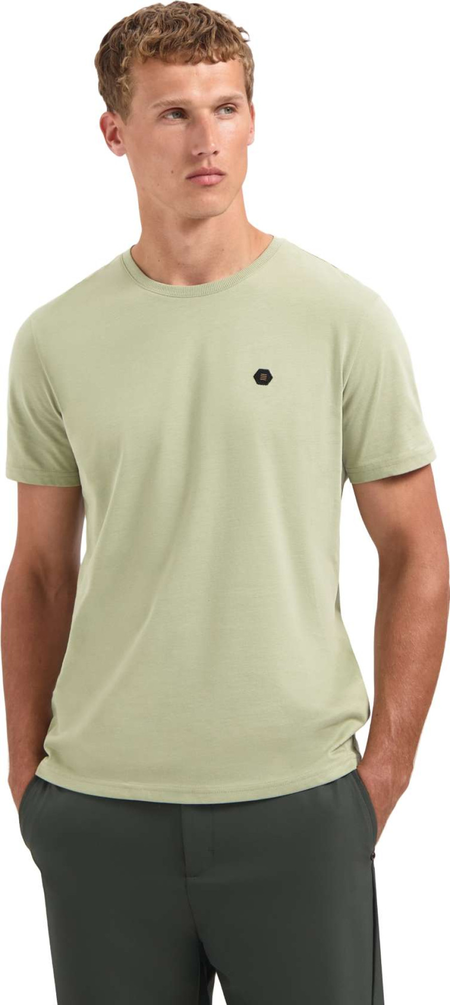 No Excess T-shirt crewneck peached light moss