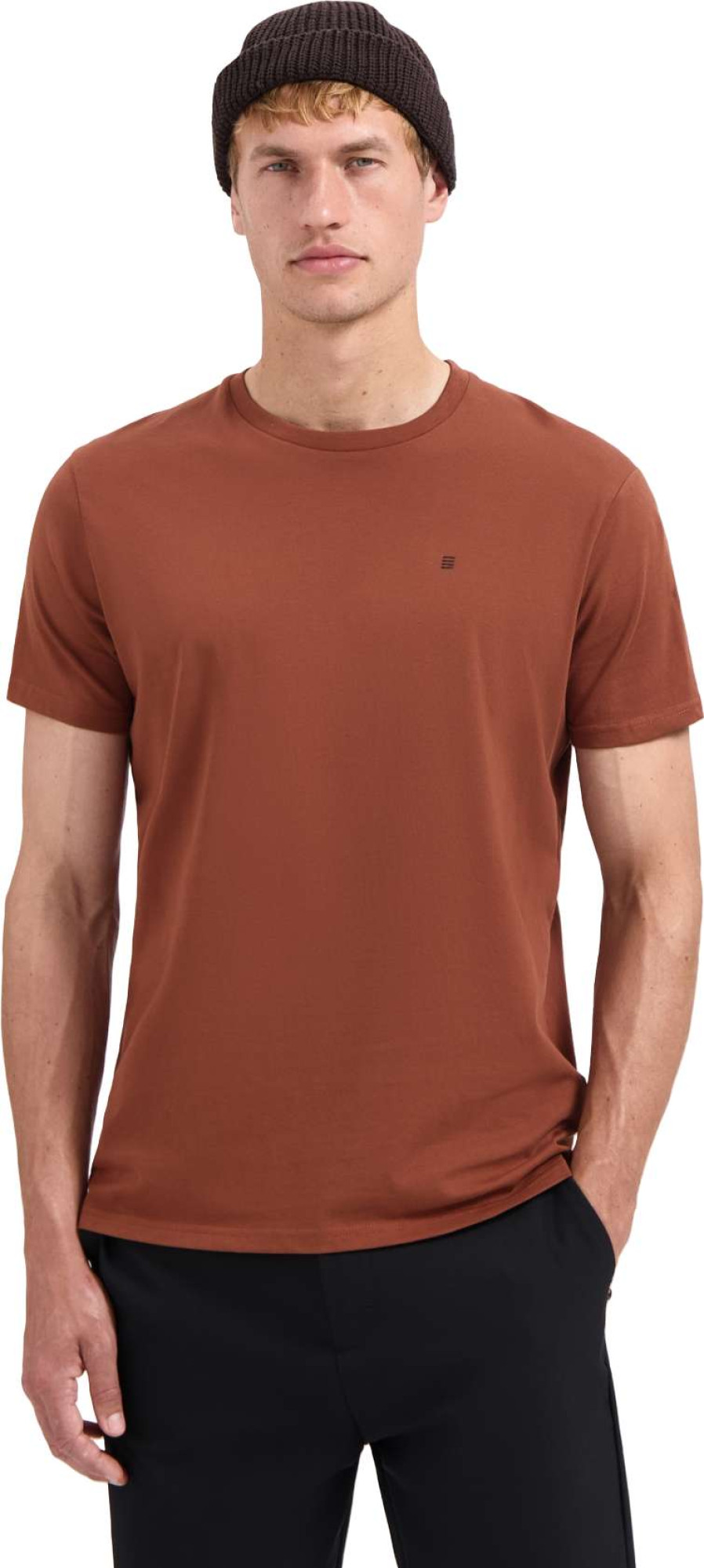 No Excess T-shirt crewneck solid basic terra