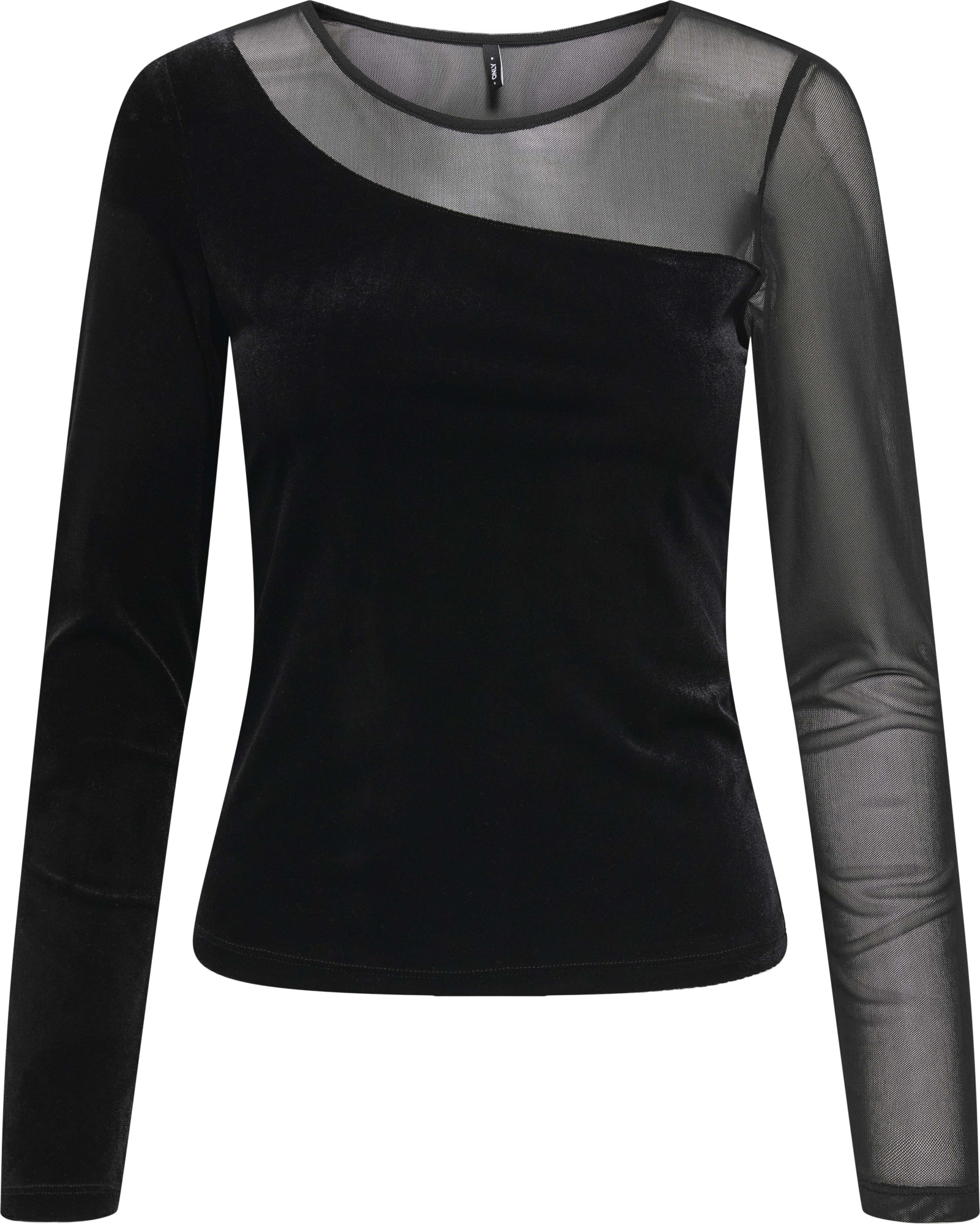 Only Onlsmooth l/s mesh mix top box jrs black/assymetri