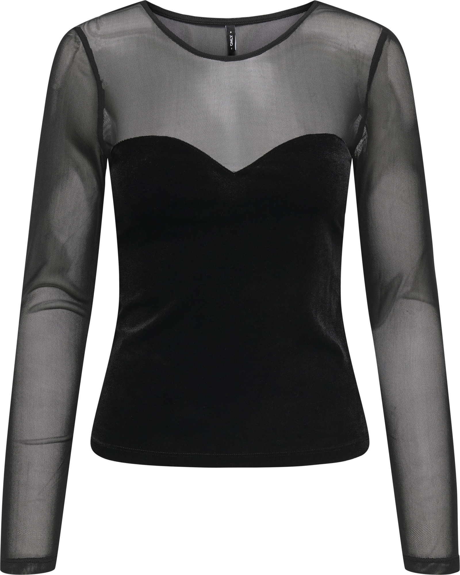 Only Onlsmooth l/s mesh mix top box jrs black/heart