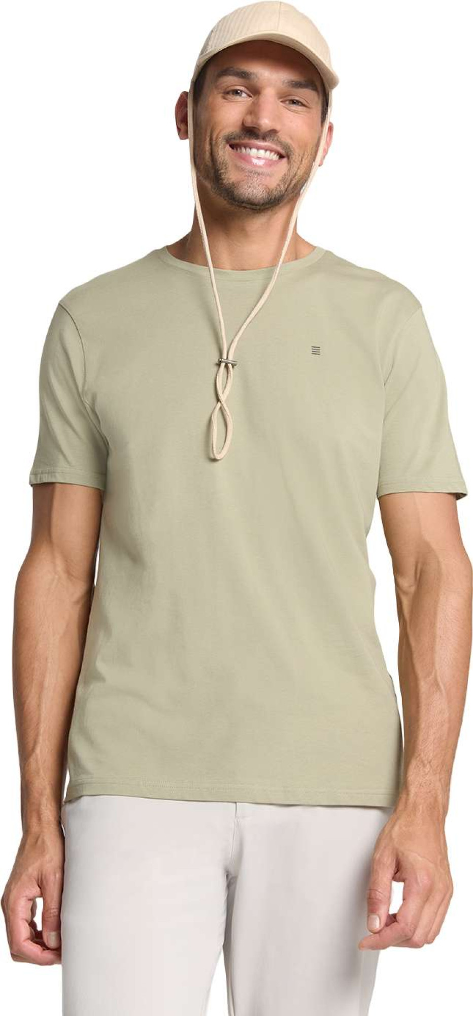 No Excess T-shirt crewneck solid basic light moss