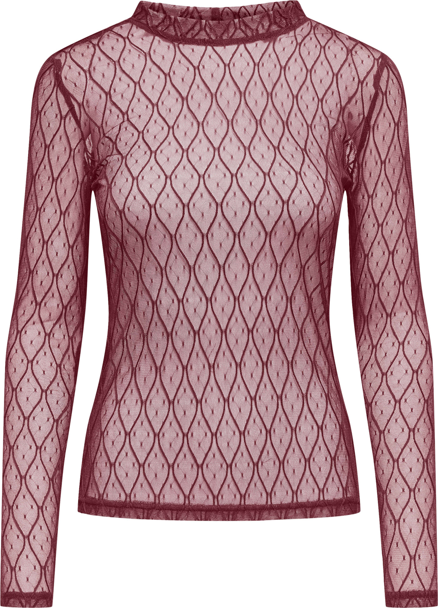 Only Onlsalina l/s lace top jrs cabernet