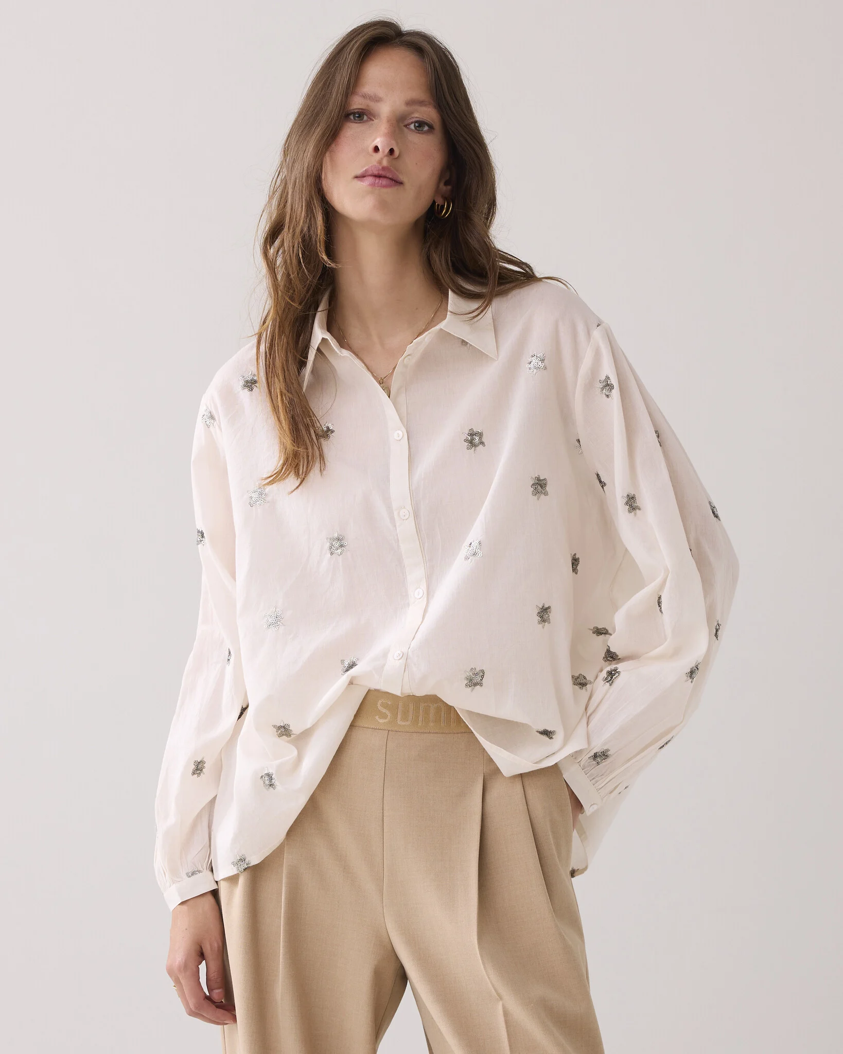 Summum 2s3328-12012 122 blouse scattered embro ivory
