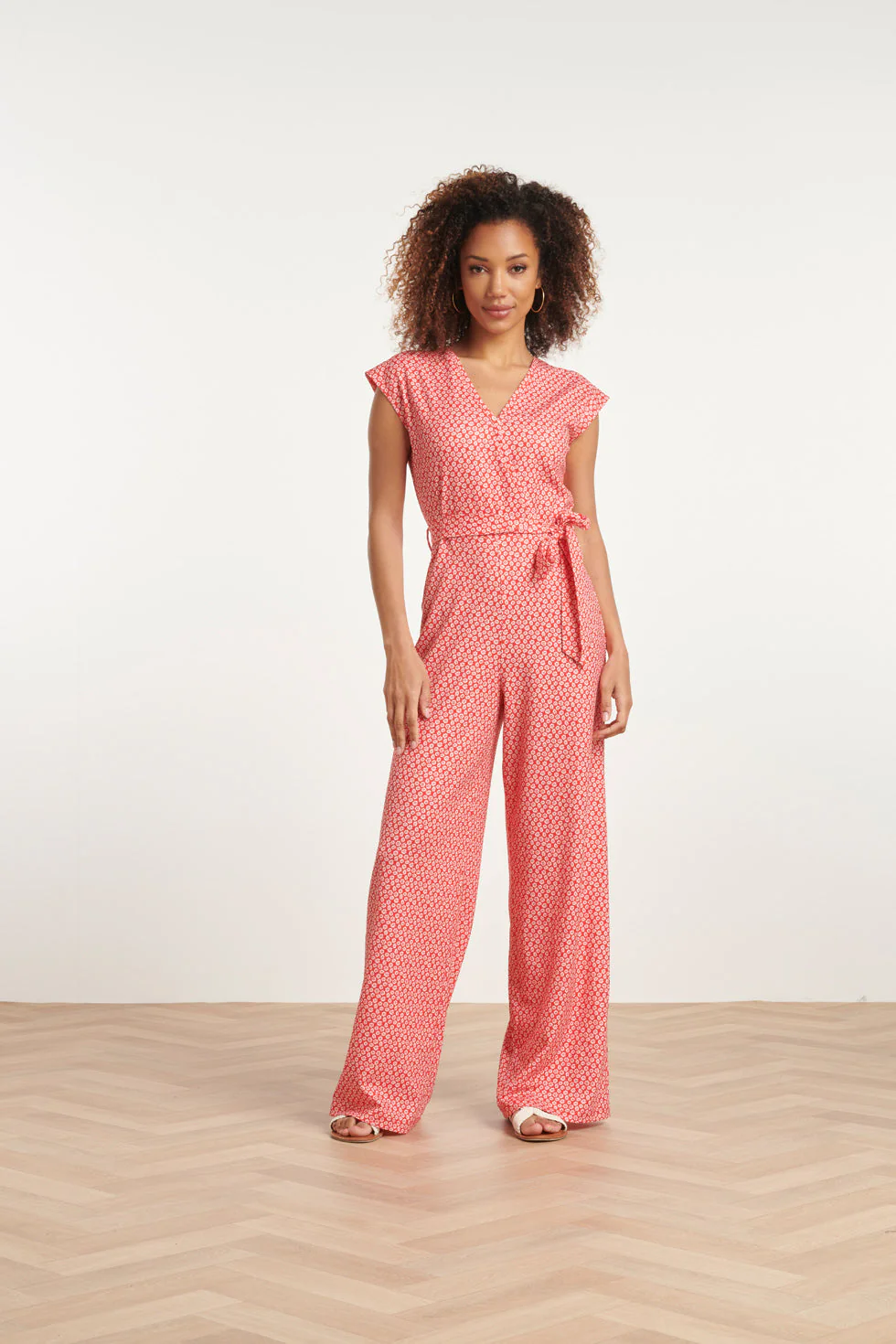 Smashed Lemon 24178 jumpsuitwikkelontwerp met bloemenprint |