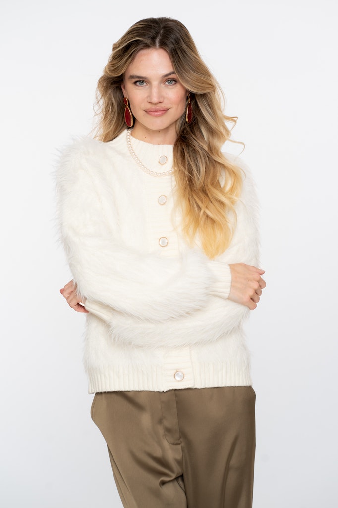 Geisha Cardigan furry off-white