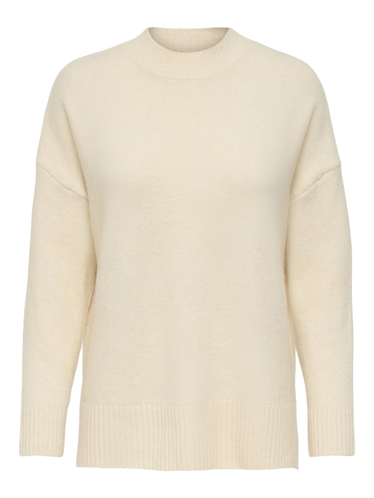 Only Onlhazel ls highneck overs pull knt noos ecru
