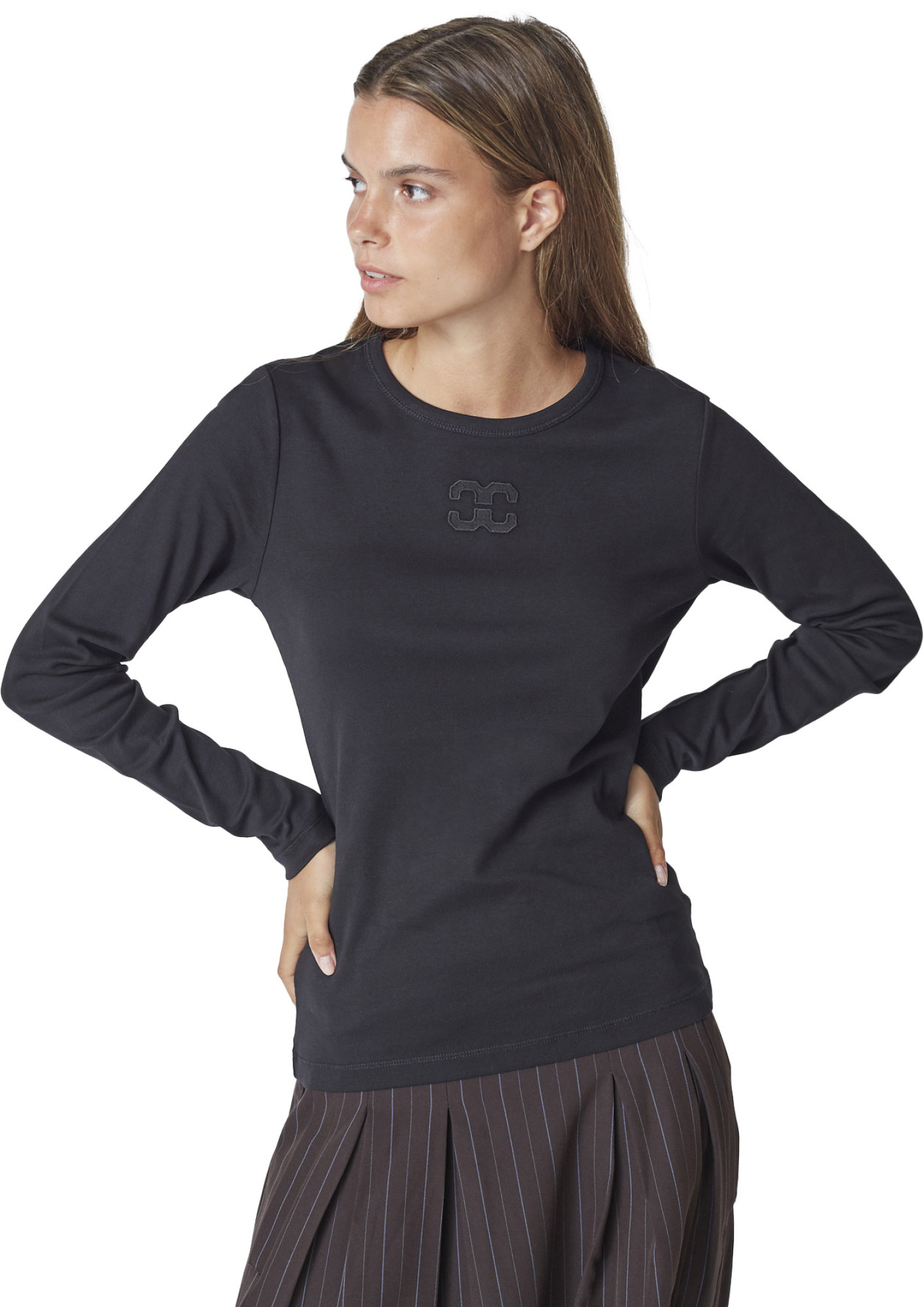 Co'Couture Grannycc embroideryt ls tee black