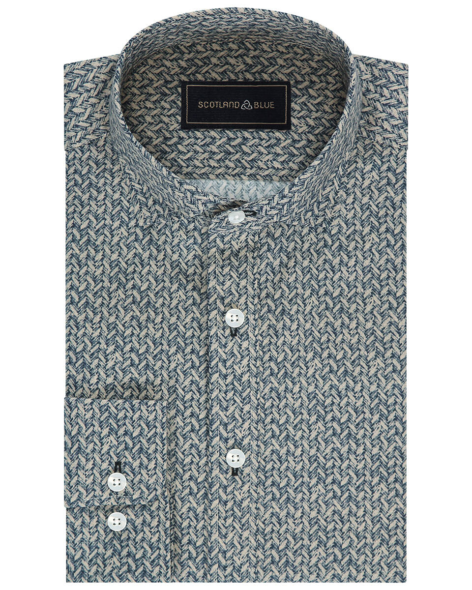 Scotland Blue Overhemd lange mouw 25307tu15sb