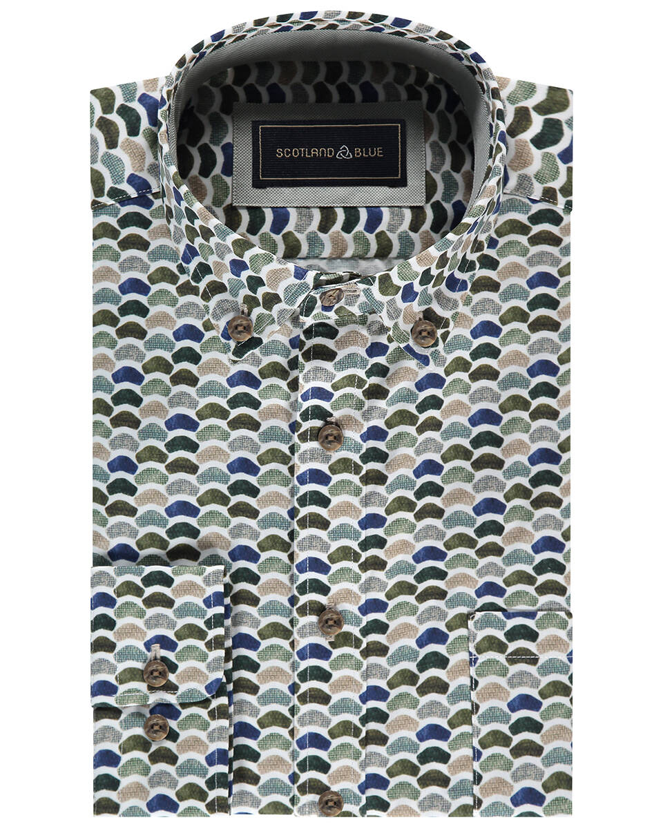 Scotland Blue Overhemd lange mouw 25307je05sb