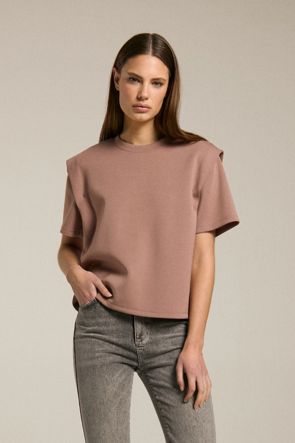 Homage to Denim H-cw25m05 top with shoulder detail