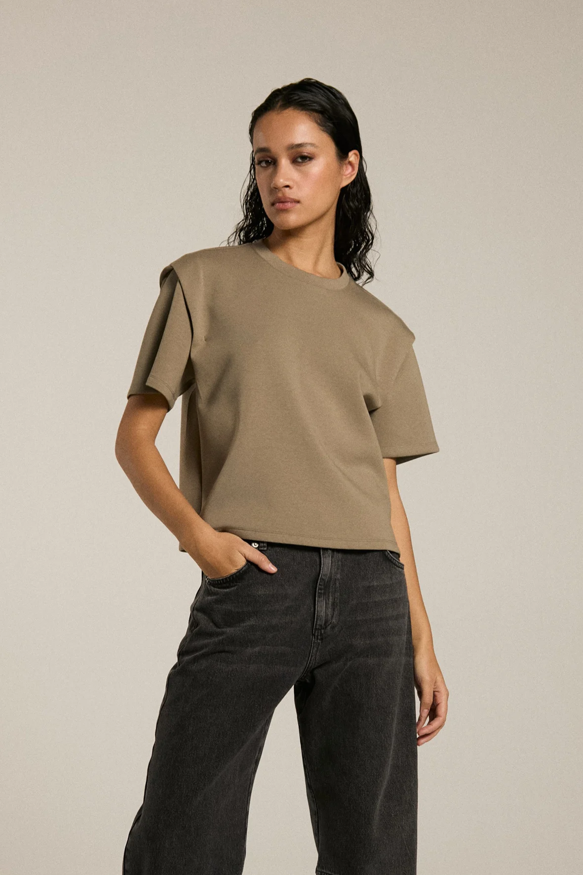 Homage to Denim H-cw25m05 top with shoulder detail