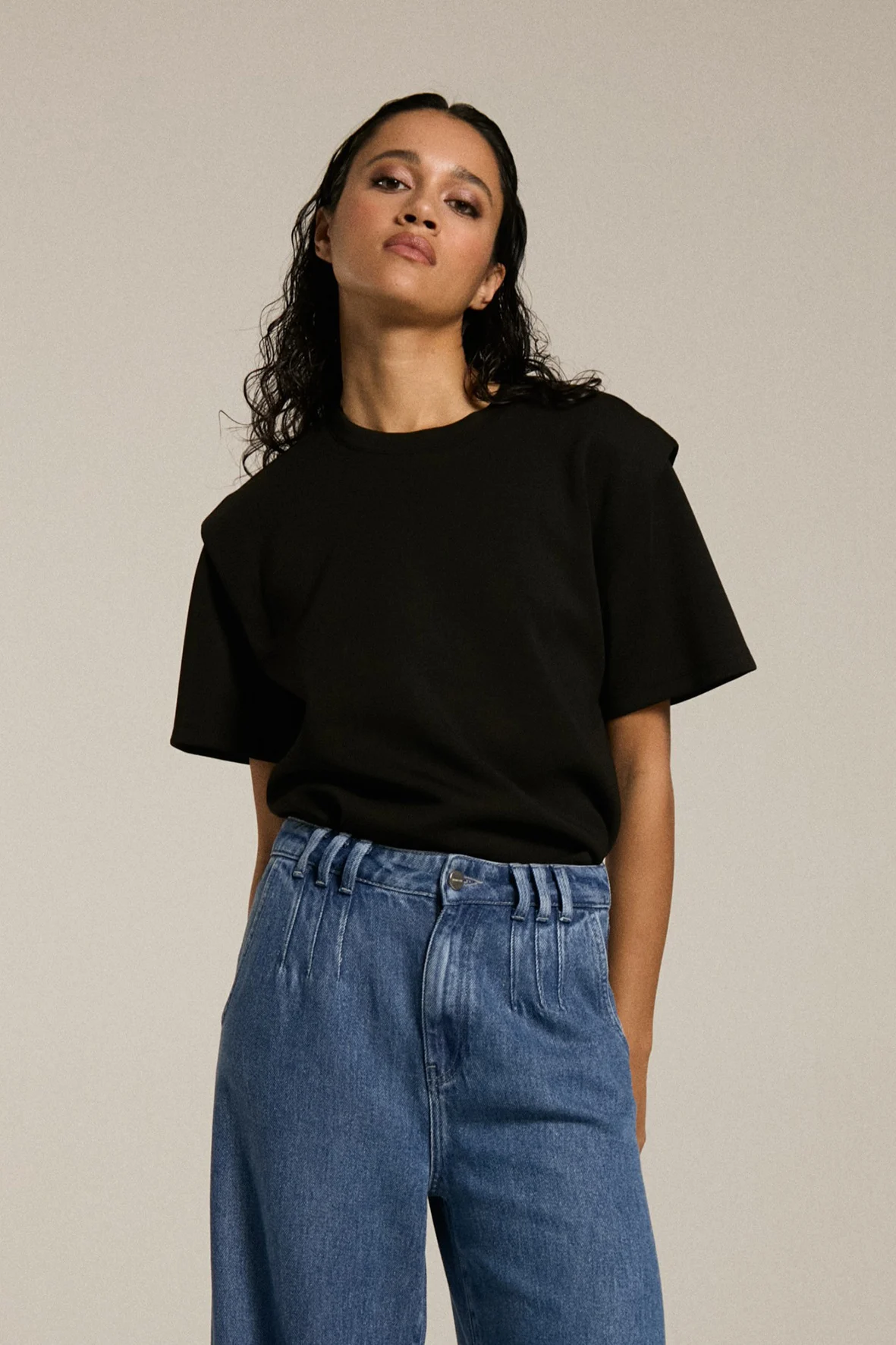 Homage to Denim H-cw25m05 top with shoulder detail