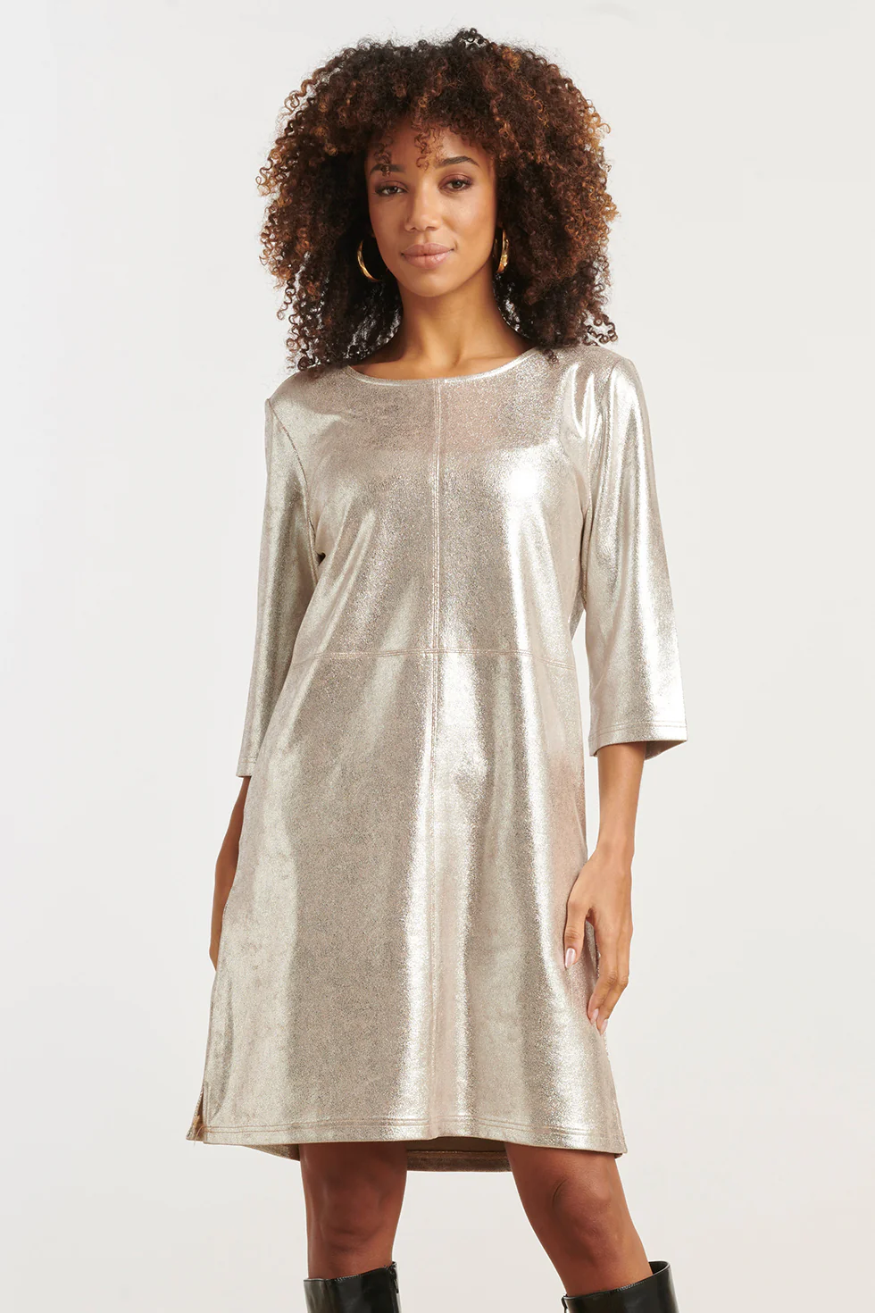 Smashed Lemon Dameslosvallende metallic jurk |