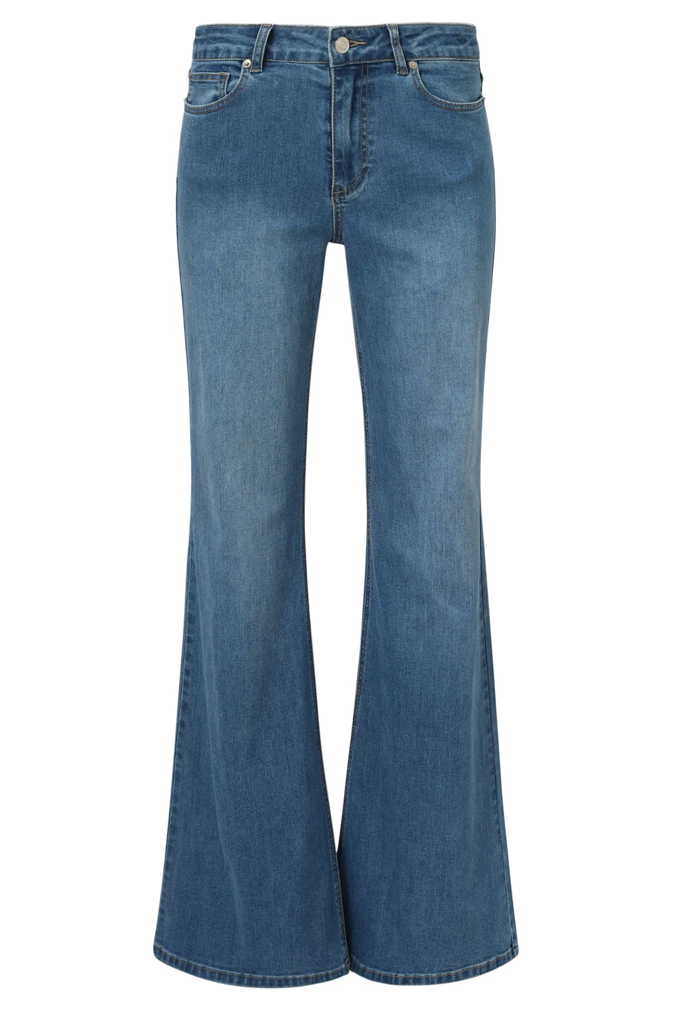 Smashed Lemon Mediumblauwe flared jeans |