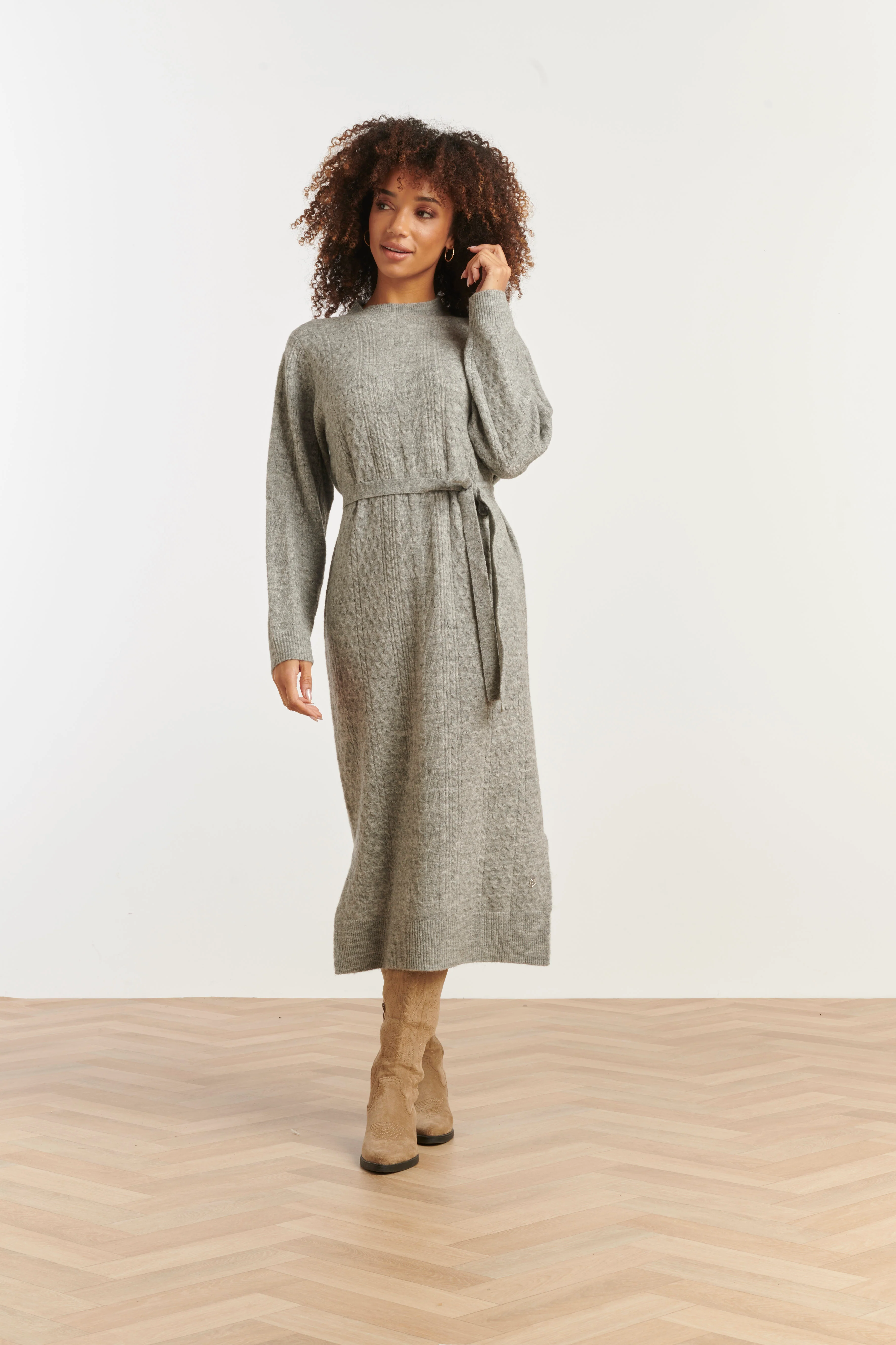 Smashed Lemon Damesgebreide maxi jurk |
