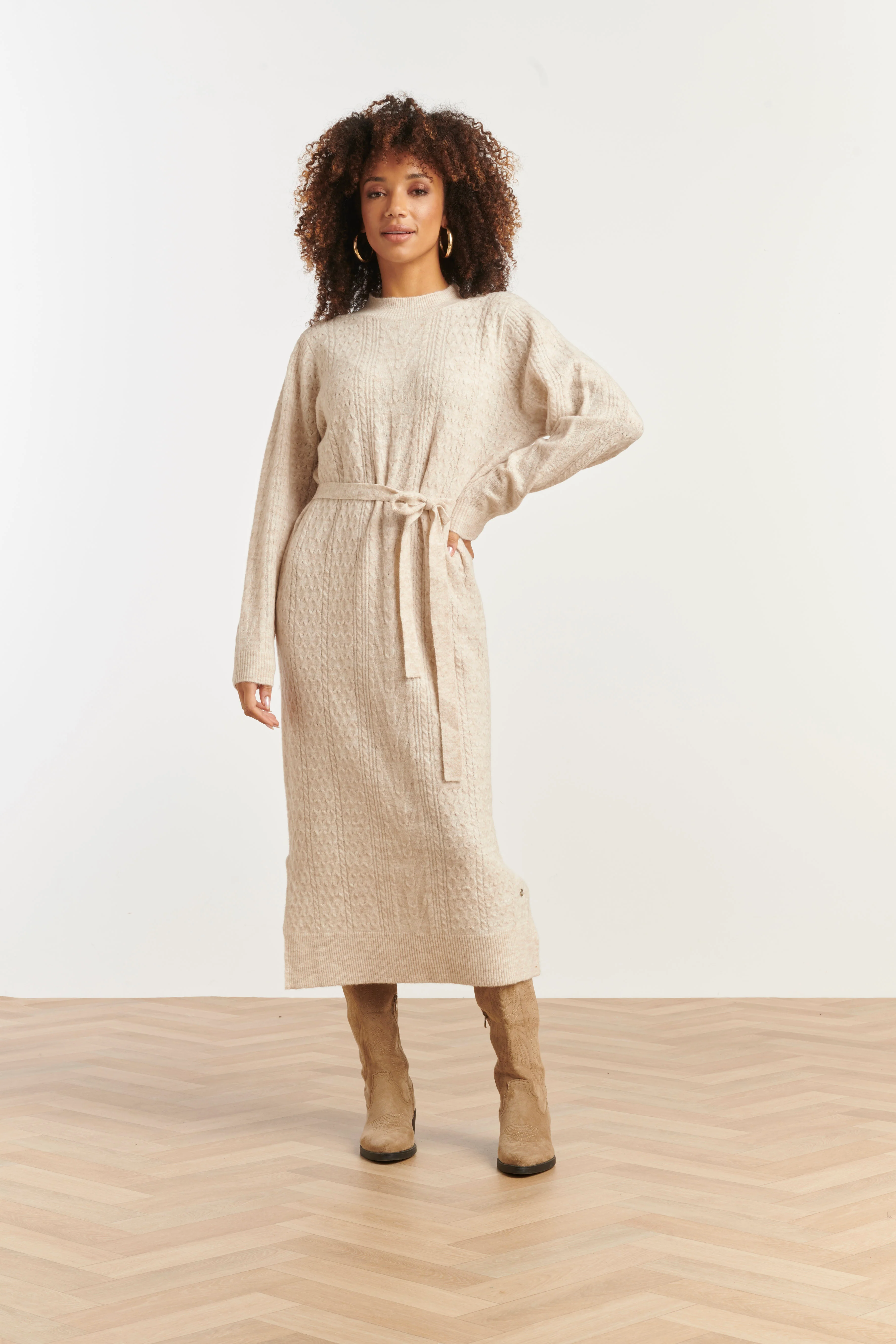 Smashed Lemon Damesgebreide maxi jurk |