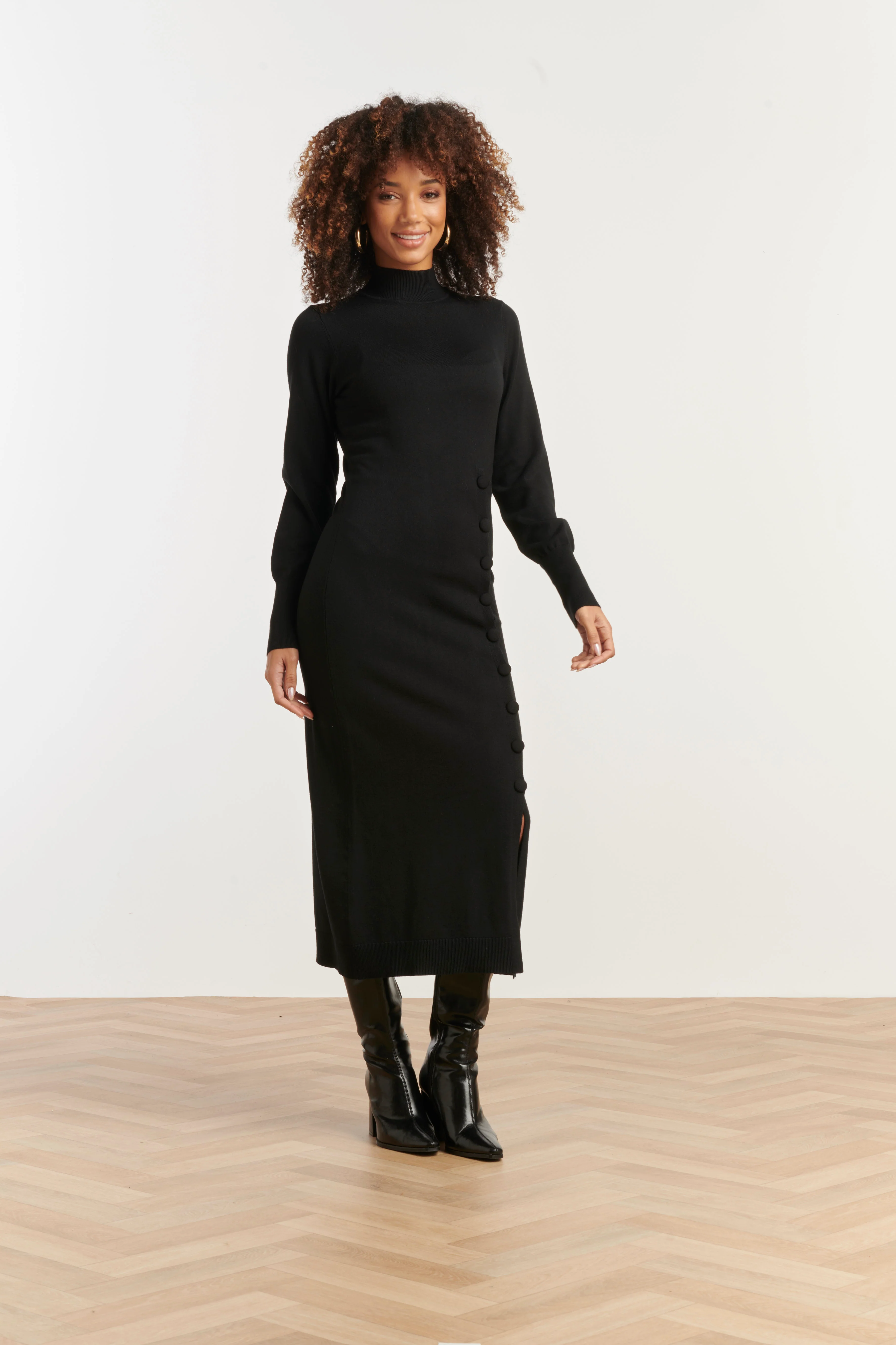 Smashed Lemon Damesgebreide jurk met lurex |