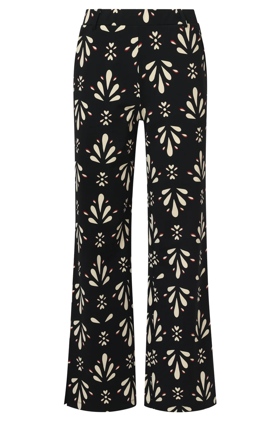 Smashed Lemon Zwart en offwhite travelkwaliteit broek |