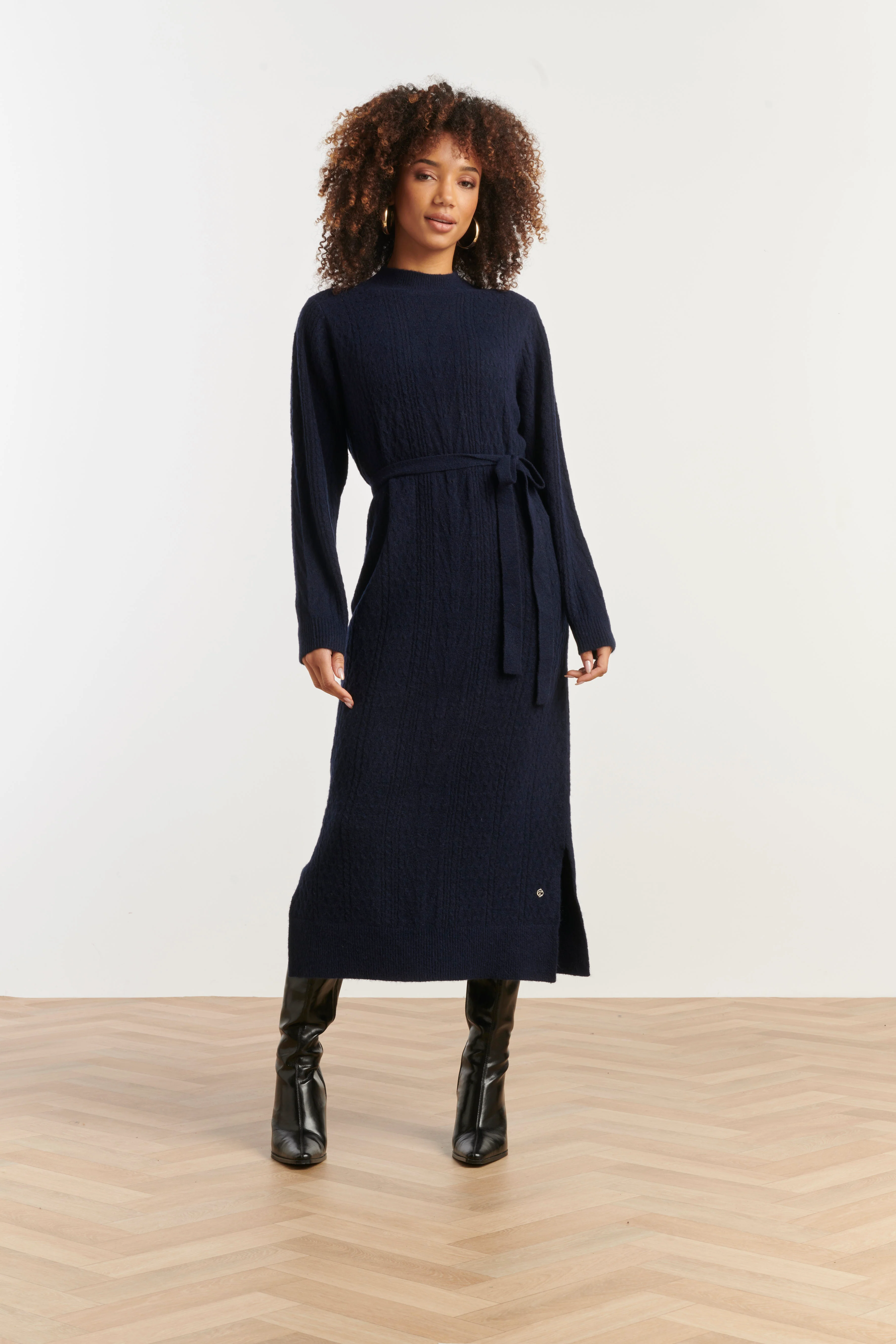 Smashed Lemon Damesgebreide maxi jurk |