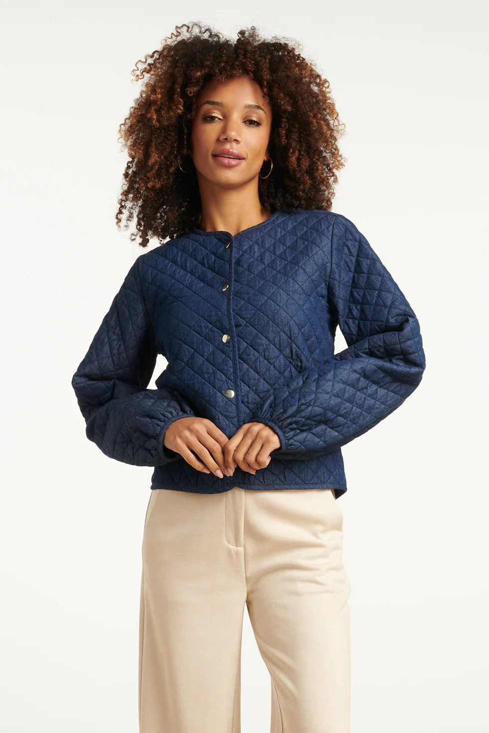 Smashed Lemon Jeansjack van donkerblauw denim |