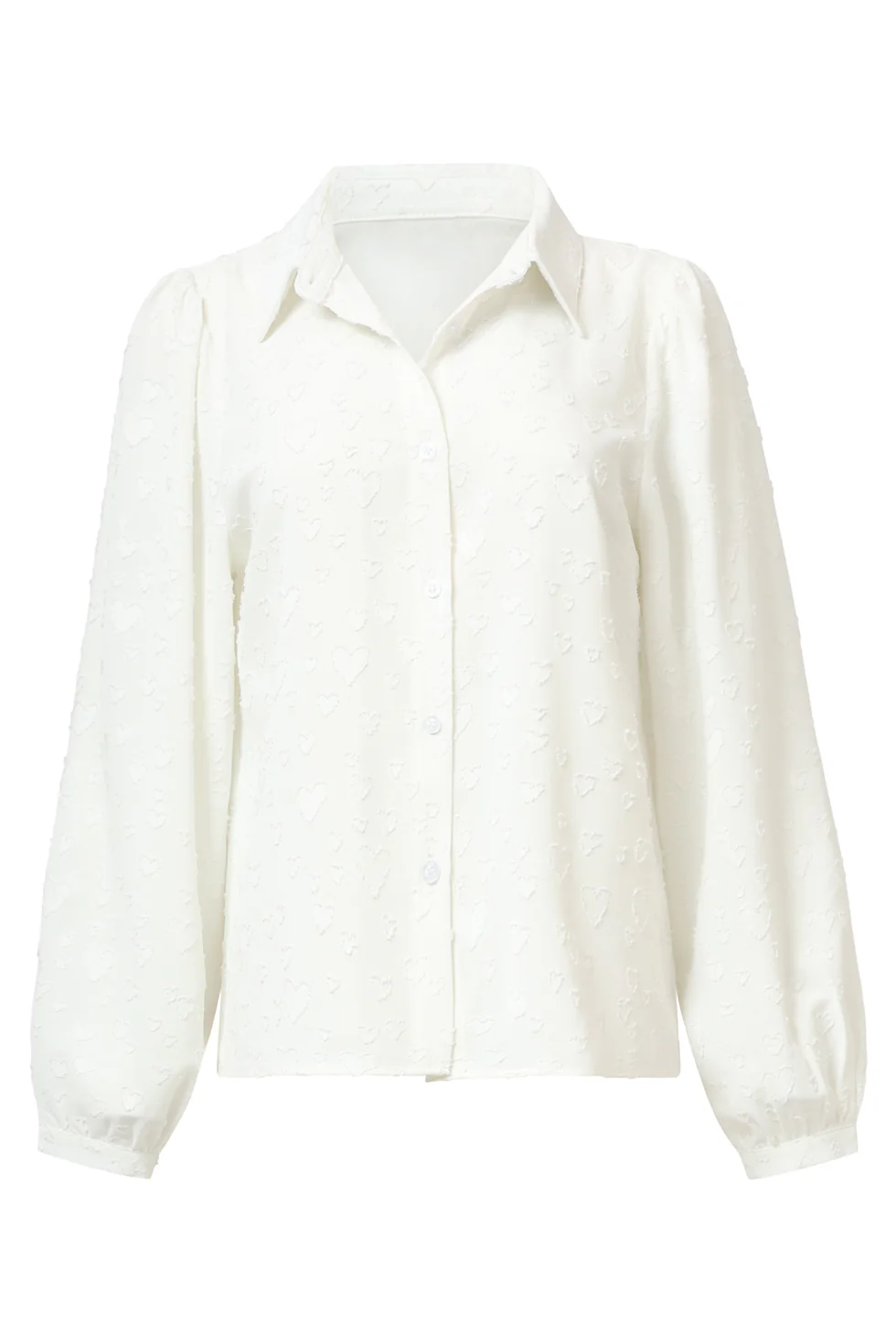 Smashed Lemon Damesblouse met hartjesmotief lange pofmouwen |