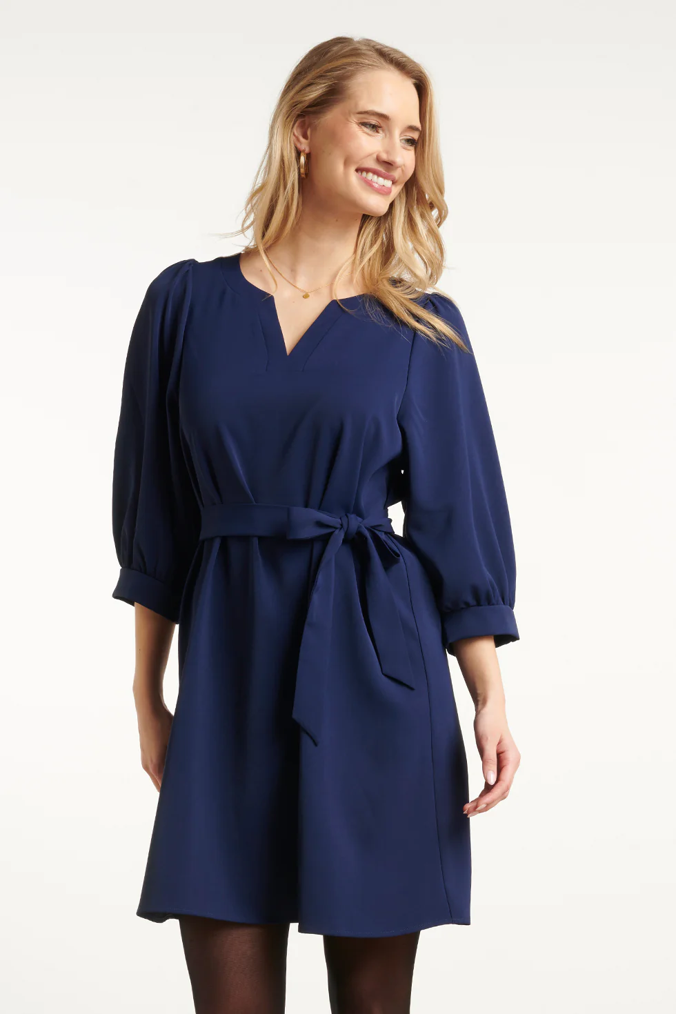 Smashed Lemon Damesmarineblauwe korte jurk |