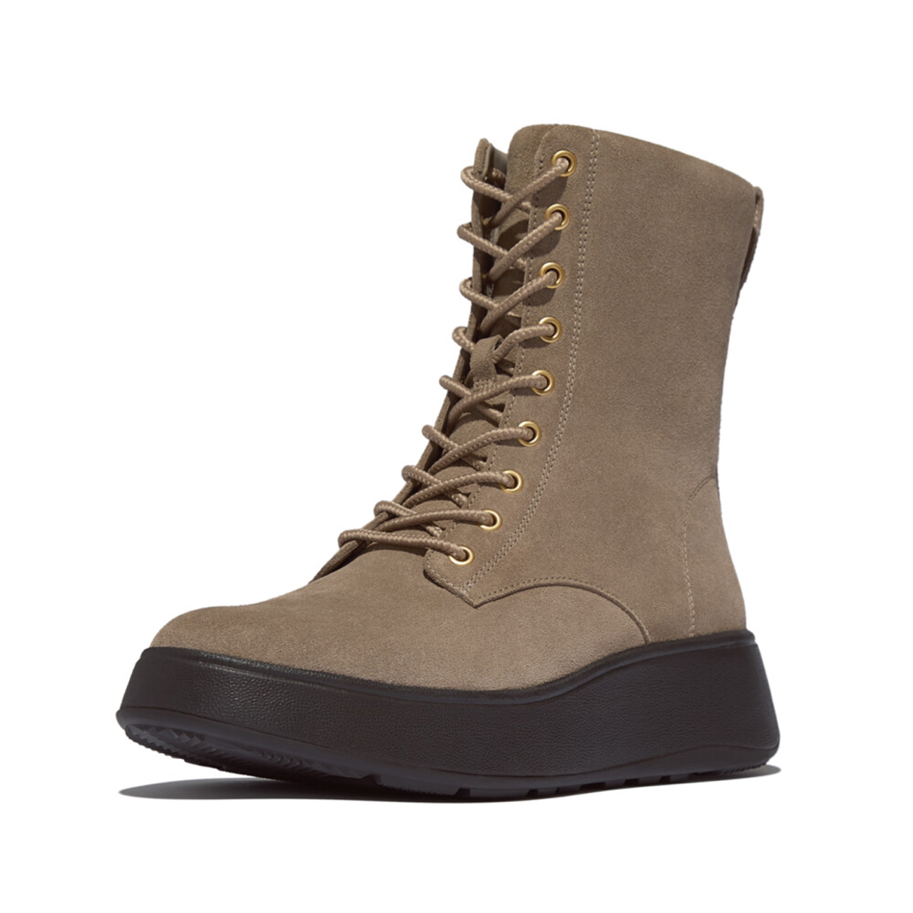 FitFlop F-mode suede lace-up flatform ankle boots