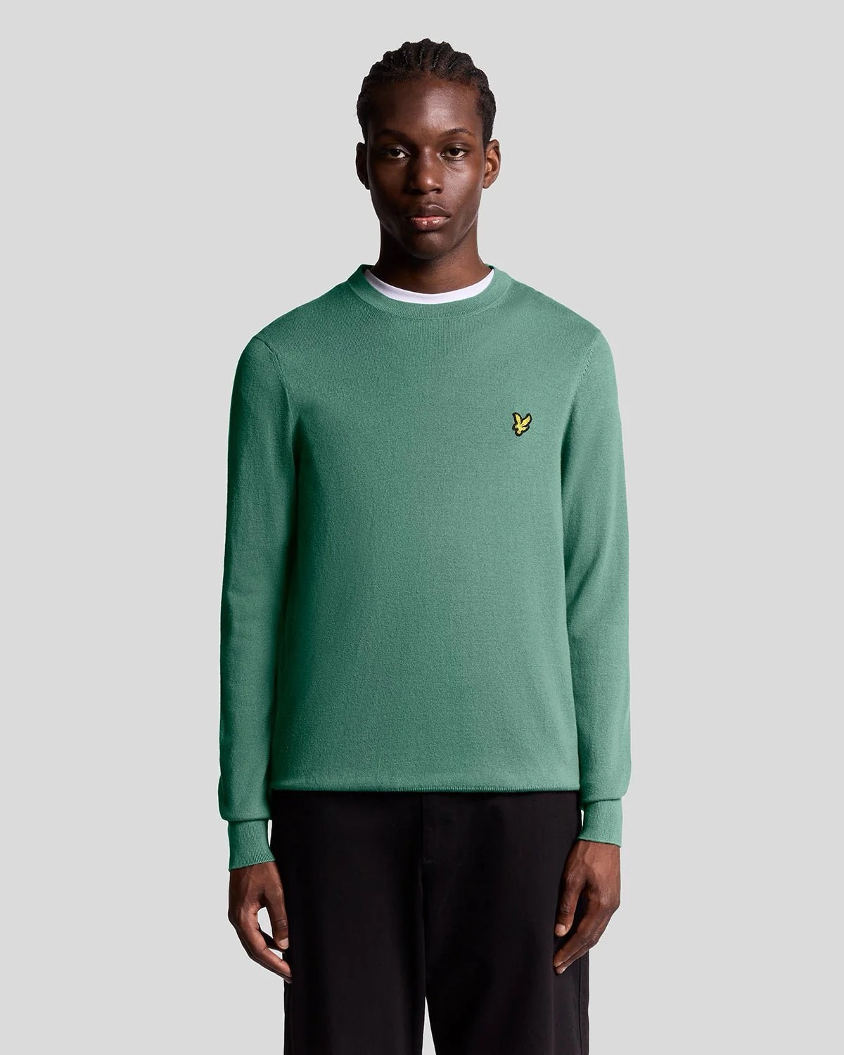 Lyle and Scott Cotton merino crewneck aqua